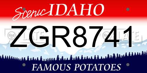 ZGR8741 Idaho License Plate