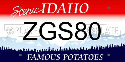 ZGS80 Idaho License Plate