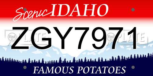 ZGY7971 Idaho License Plate