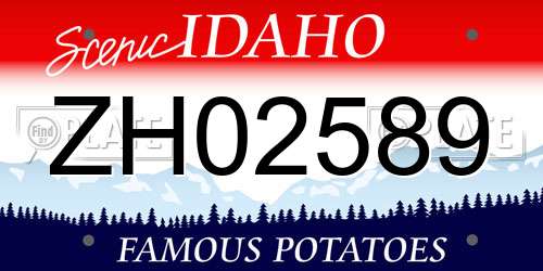 ZH02589 Idaho License Plate