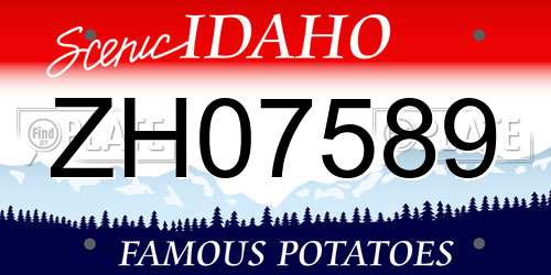 ZH07589 Idaho License Plate