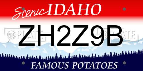 ZH2Z9B Idaho License Plate