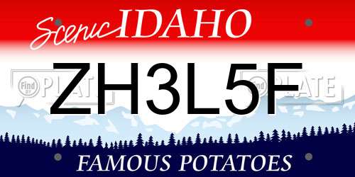 ZH3L5F Idaho License Plate