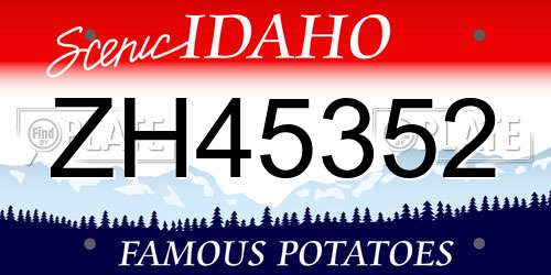 ZH45352 Idaho License Plate