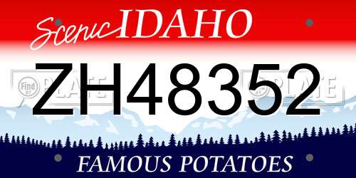 ZH48352 Idaho License Plate