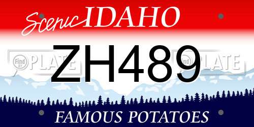 ZH489 Idaho License Plate