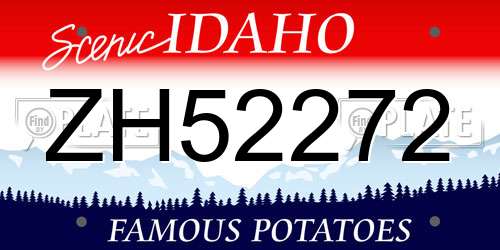 ZH52272 Idaho License Plate
