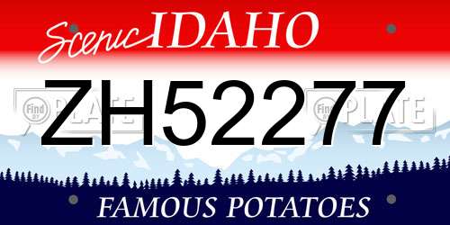 ZH52277 Idaho License Plate