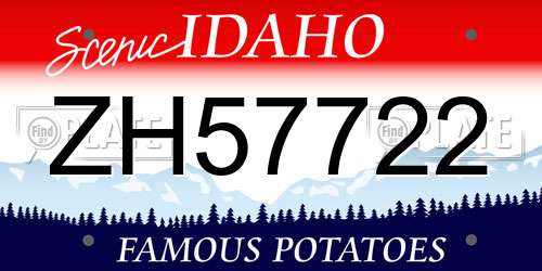ZH57722 Idaho License Plate