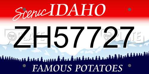 ZH57727 Idaho License Plate