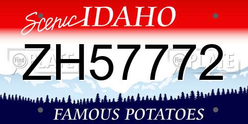 ZH57772 Idaho License Plate