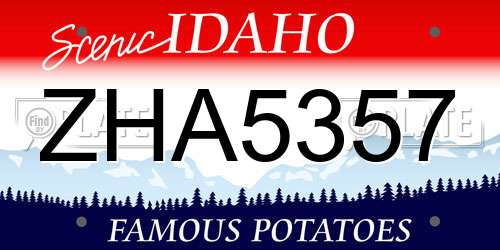 ZHA5357 Idaho License Plate
