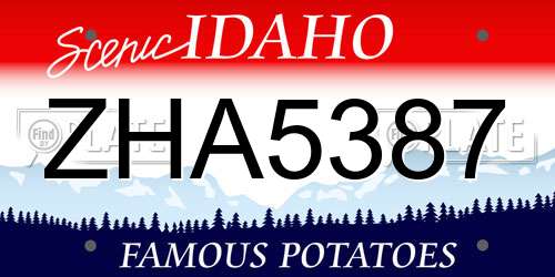 ZHA5387 Idaho License Plate