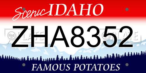 ZHA8352 Idaho License Plate