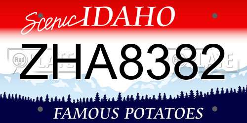 ZHA8382 Idaho License Plate