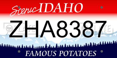 ZHA8387 Idaho License Plate