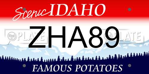 ZHA89 Idaho License Plate