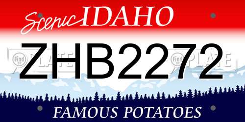 ZHB2272 Idaho License Plate