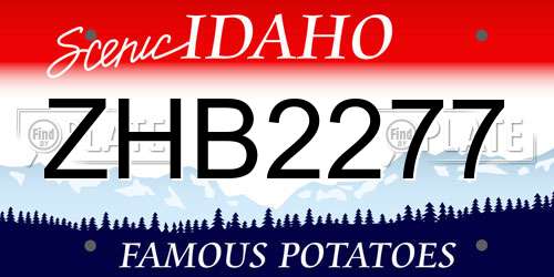 ZHB2277 Idaho License Plate