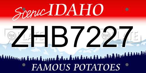 ZHB7227 Idaho License Plate