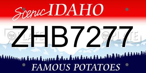 ZHB7277 Idaho License Plate