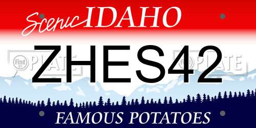 ZHES42 Idaho License Plate