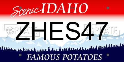 ZHES47 Idaho License Plate