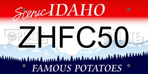 ZHFC50 Idaho License Plate