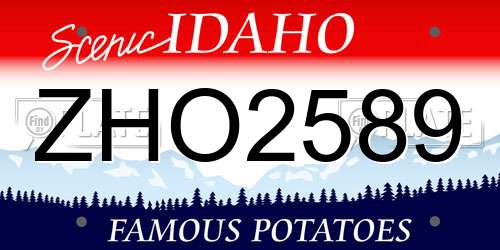ZHO2589 Idaho License Plate