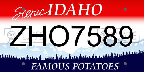 ZHO7589 Idaho License Plate
