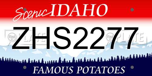 ZHS2277 Idaho License Plate