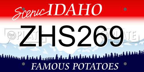 ZHS269 Idaho License Plate