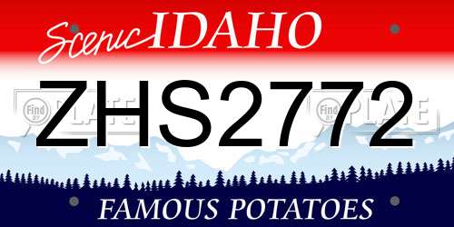 ZHS2772 Idaho License Plate