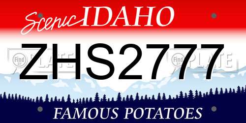 ZHS2777 Idaho License Plate