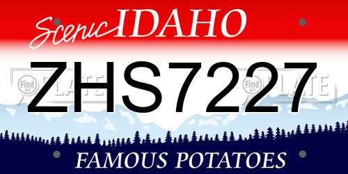 ZHS7227 Idaho License Plate
