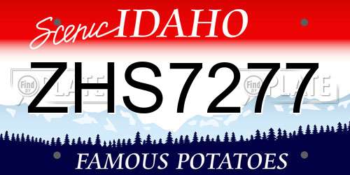 ZHS7277 Idaho License Plate