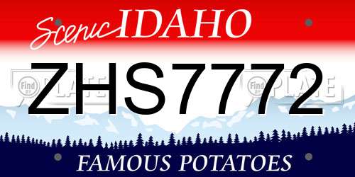 ZHS7772 Idaho License Plate