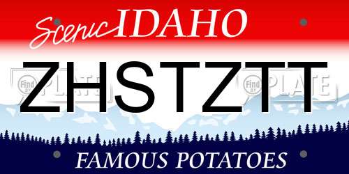 ZHSTZTT Idaho License Plate