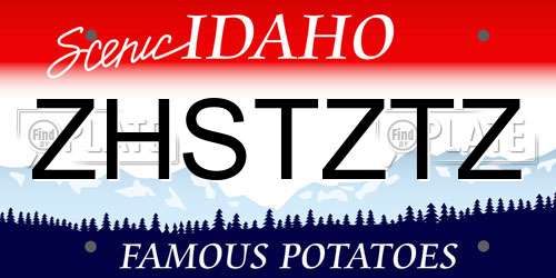 ZHSTZTZ Idaho License Plate