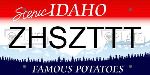 ZHSZTTT Idaho License Plate