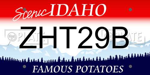 ZHT29B Idaho License Plate