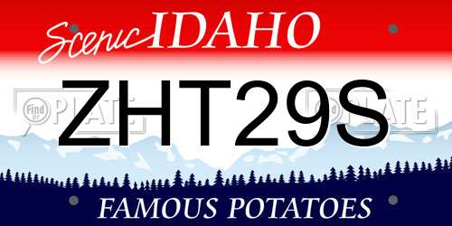 ZHT29S Idaho License Plate