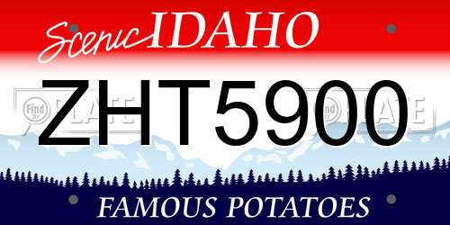 ZHT5900 Idaho License Plate
