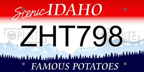 ZHT798 Idaho License Plate