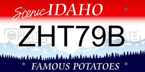 ZHT79B Idaho License Plate