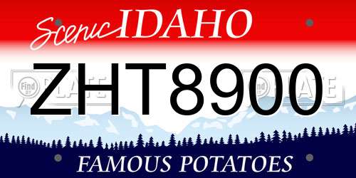 ZHT8900 Idaho License Plate
