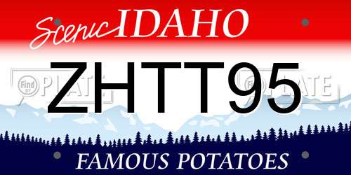 ZHTT95 Idaho License Plate