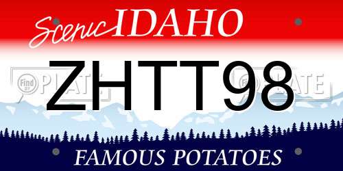 ZHTT98 Idaho License Plate