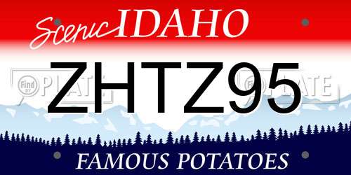 ZHTZ95 Idaho License Plate
