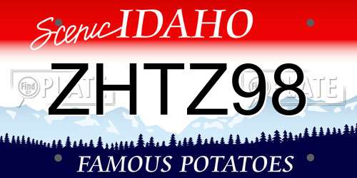 ZHTZ98 Idaho License Plate